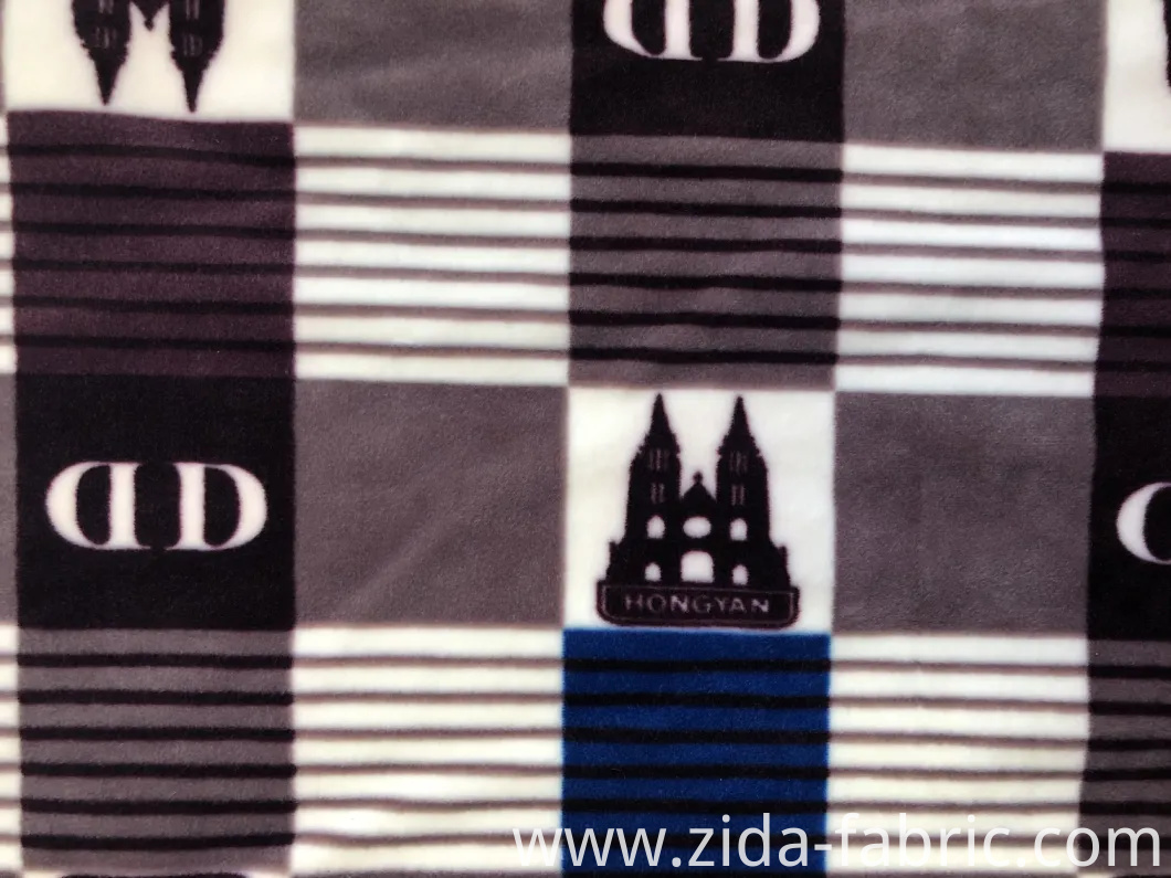 80%Polyester 20%Spandex Silver Fox Wool Knitting Fabric with Printed